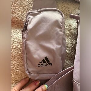 Adidas Essential Sling Crossbody Bag in Mauve with Additional Small Purse